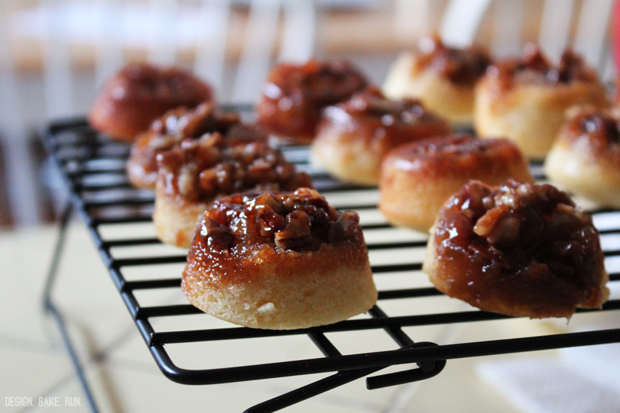 12 Days of Christmas Baking - Day 3: Sticky Pecan Upside-Down Baby Cakes via design. bake. run.