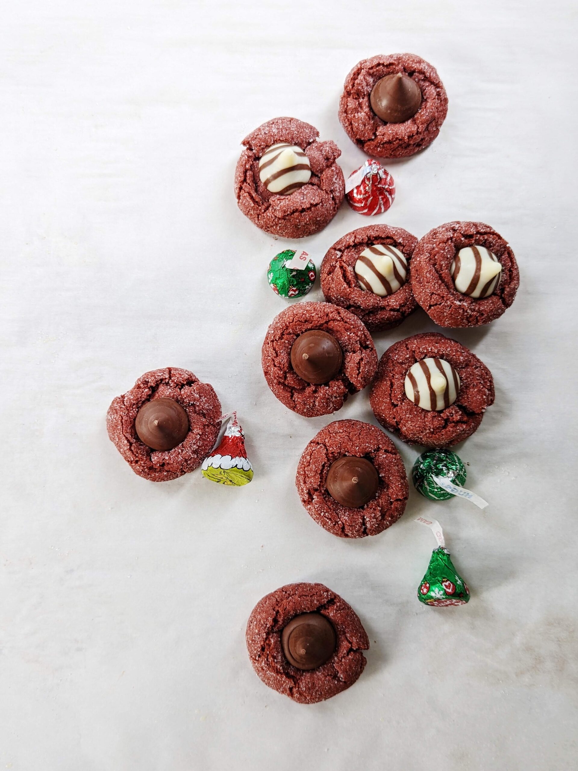 red velvet chocolate blossom cookies