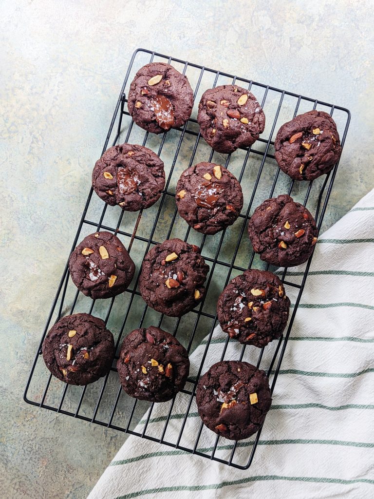 double chocolate almond cookies
