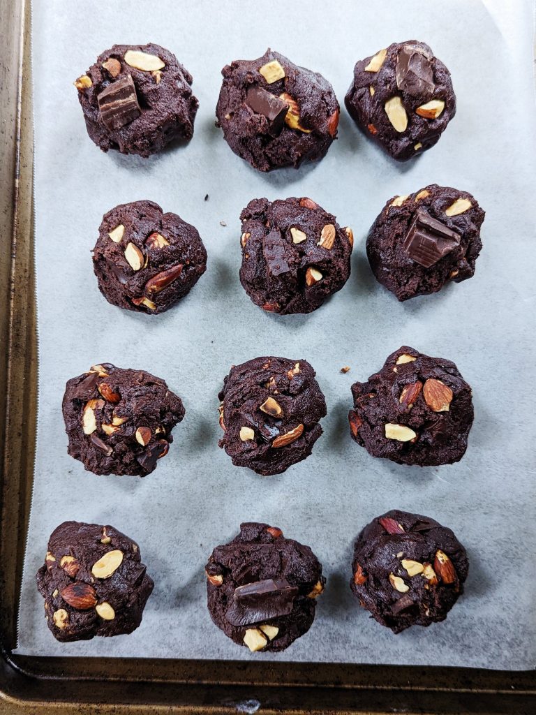 double chocolate almond cookies